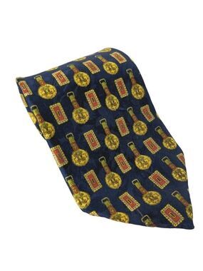 Marco Polo Silk Necktie Gold Medals Italian Style